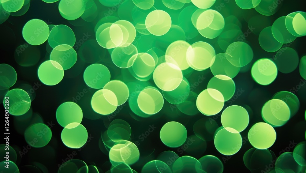 Aufkleber green bokeh lights background with soft focus for abstract designs and creative projects copy space