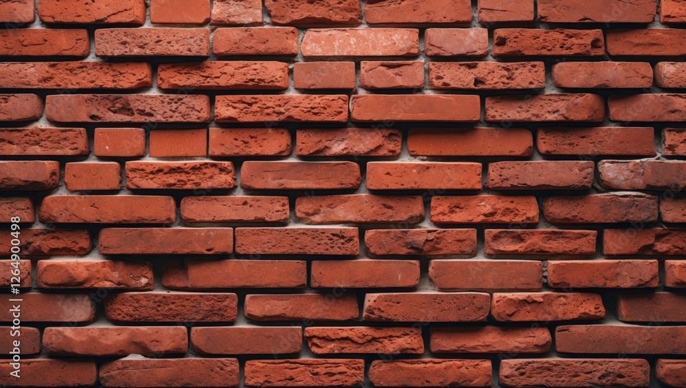 Poster textured background of a rustic red brick wall with various shades and imperfections copy space