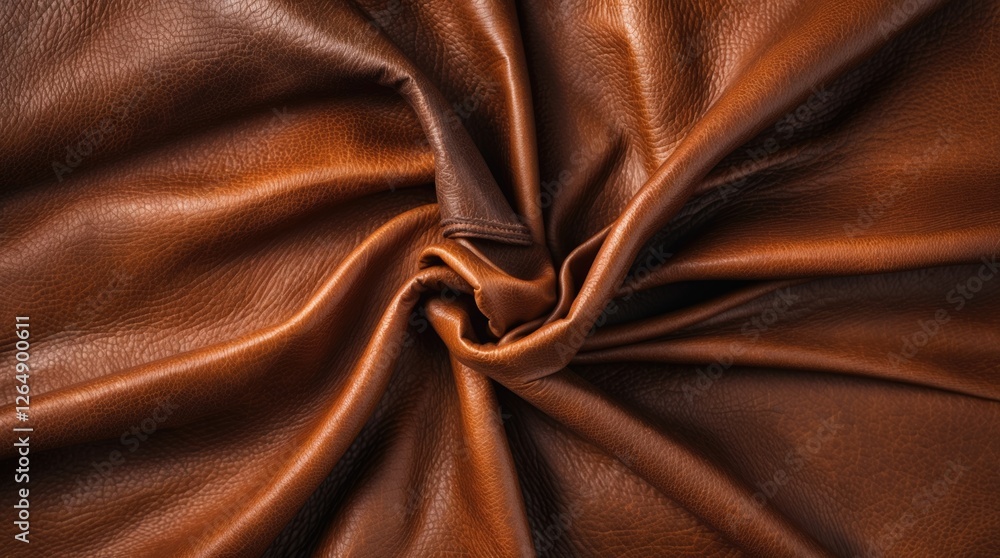 Poster brown leather fabric texture with intricate folds and wrinkles suitable for background use copy spac