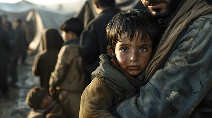 A Refugee Family's Unyielding Spirit: Navigating Adversity with Hope Amidst Hardship in a Makeshift Camp