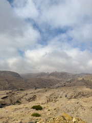 Scenic views on the mountain road from Fins to Wadi Ash Shab, Oman