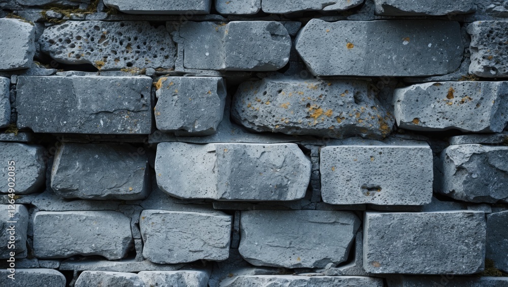 Aufkleber gray stone wall texture with uneven bricks and natural wear patterns suitable for backgrounds or arc