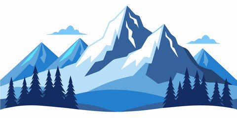 Minimalistic mountains in geometric style
