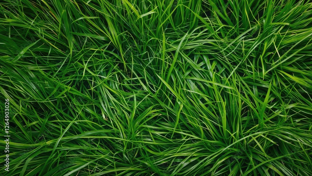 Poster lush green grass texture background with dense blades and vibrant colors suitable for various design