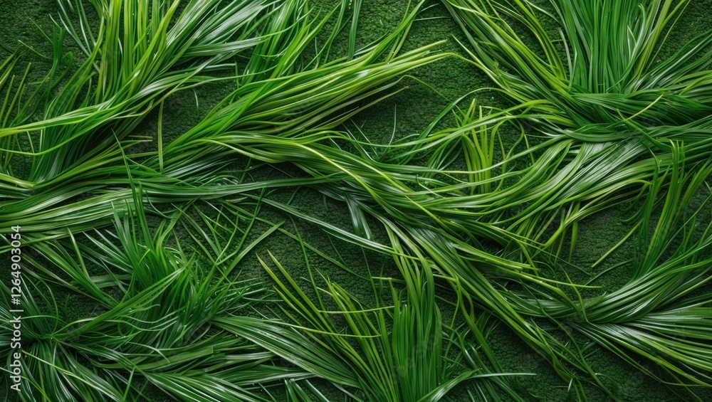 Poster green grass and leaves texture background with layered foliage pattern suitable for natural themes a