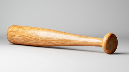 Elegant Wooden Bat on White Background