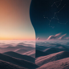 borderline between night and day밤과낮의 경계선Generative AI