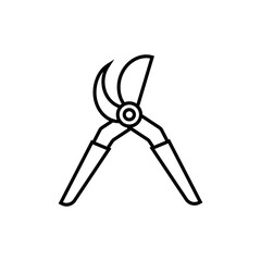 Garden shears icon vector. Garden tool illustration sign. Tool symbol or logo.