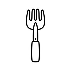 Pitchforks icon vector. Garden tool illustration sign. Farm symbol or logo.