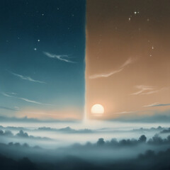 borderline between night and day밤과낮의 경계선Generative AI