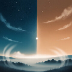 borderline between night and day밤과낮의 경계선Generative AI