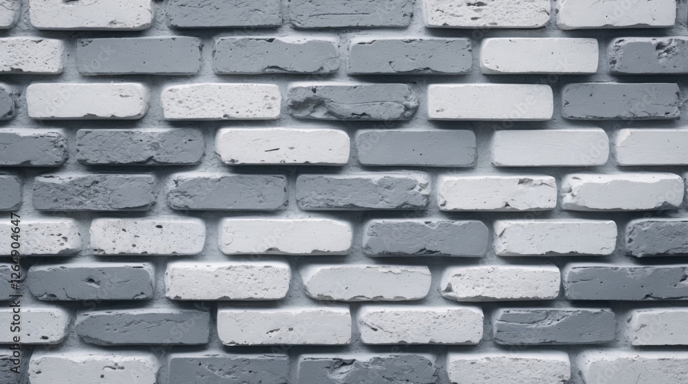 Poster gray and white textured brick wall background with a uniform pattern suitable for various design app