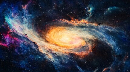 Obraz premium A Cosmic Dance of Colorful Nebula and Celestial Beauty