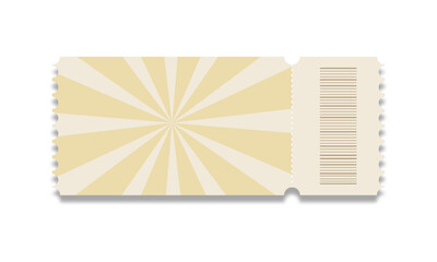 Ticket template isolated on white background.
