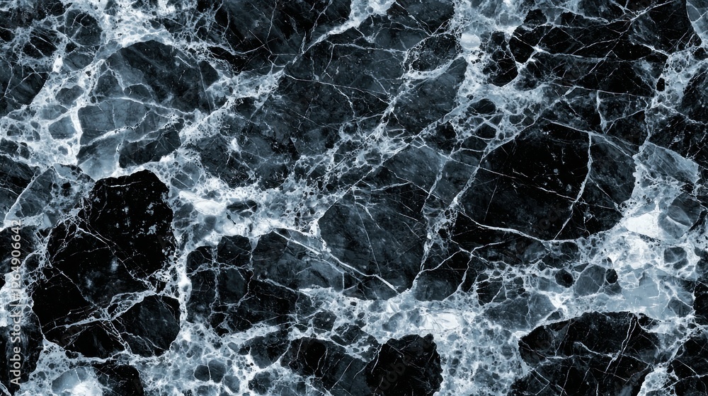 Poster Dark Marble Texture with Intricate Patterns and Veins for Elegant Background in Design Projects