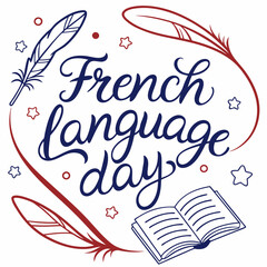 Obraz premium FRENCH LANGUAGE DAY silhouette vector illustration