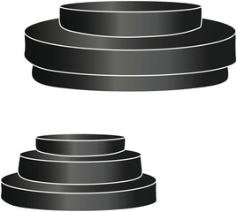 Product podium mockups black vector