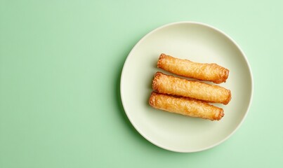 Crispy cheese-stuffed teque&ntilde;os served on a smooth plate