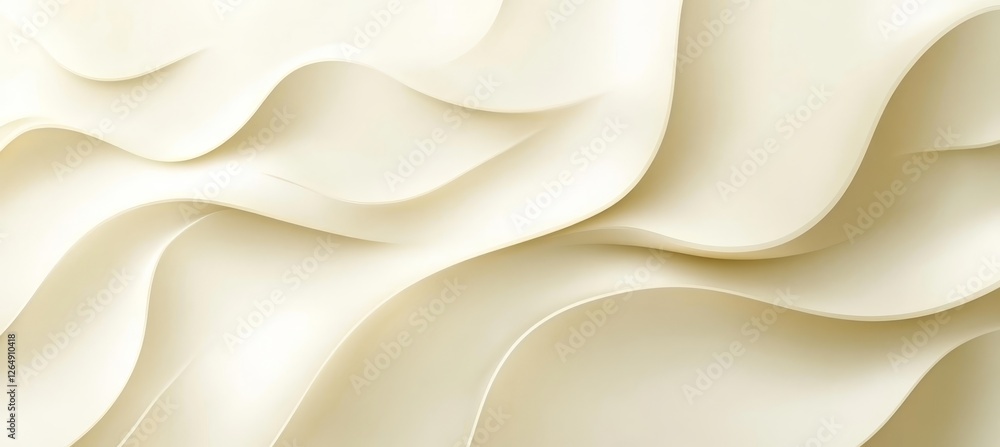 Poster fluid elegance abstract beige and cream gradient wave textured smooth satin style background