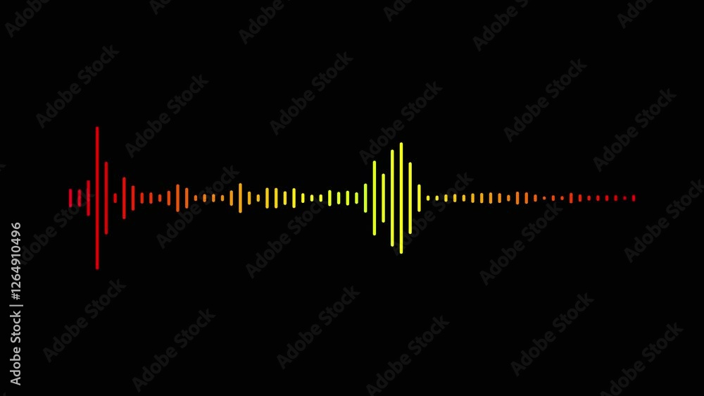 Poster audio equalizer on black background. white audio frequency sound wave on black background white and 