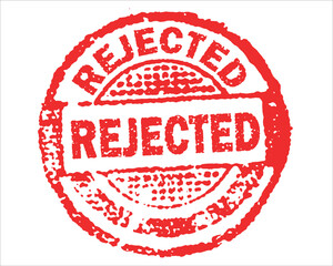 Rejected red grunge stamp, sale vintage rubber badge template isolated vector icon.