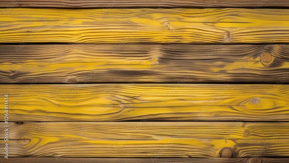 Poster wooden texture background featuring yellow and brown planks with pronounced grain patterns and imper