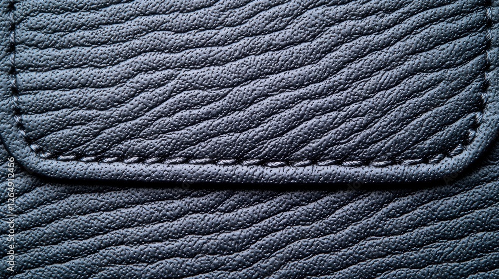 Poster textured black leather surface with stitching and unique patterns for upholstery and fashion design