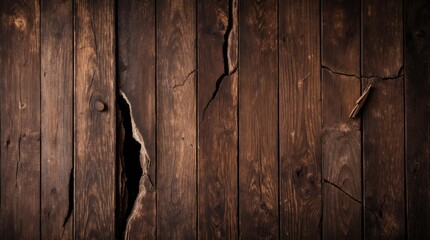Rustic wooden planks with deep cracks and texture providing a natural background suitable for various design applications Copy Space