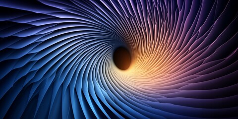 Abstract Swirling Tunnel of Vibrant Blue Purple and Orange Hues