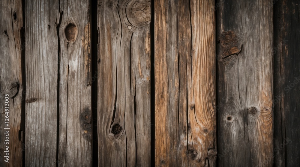 Poster textured wooden planks background with varying shades of brown and gray, natural patterns and imperf