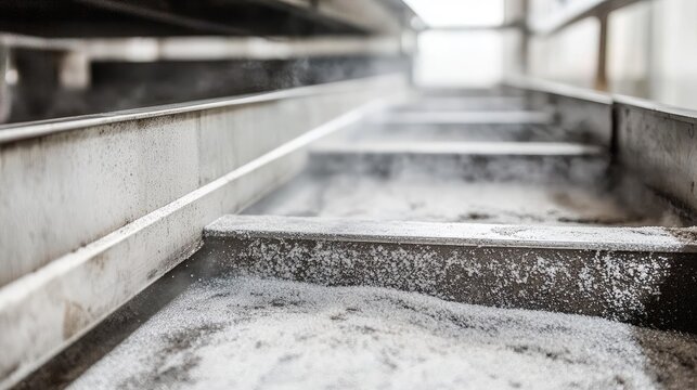 Dirty exhaust blades with hardened grease deposits on the surface