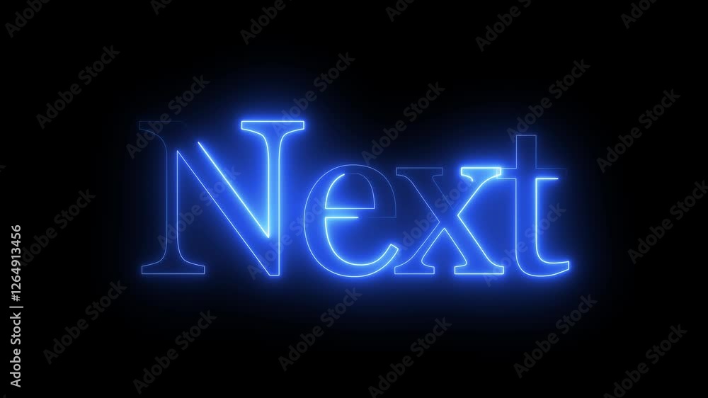 Aufkleber next neon glow text typography animation 4k video. next text icon animation neon glowing cyan color 