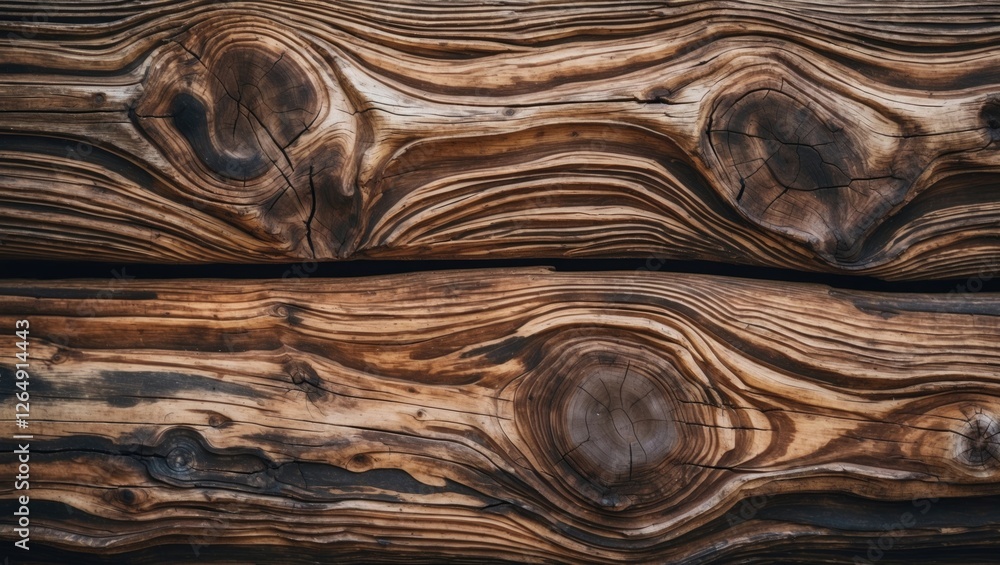 Aufkleber Wooden texture of natural rustic planks with detailed grain patterns and knots suitable for background and design elements Copy Space