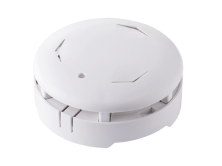 Empty white smoke detector case isolated on white background