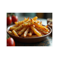 french fries with ketchup