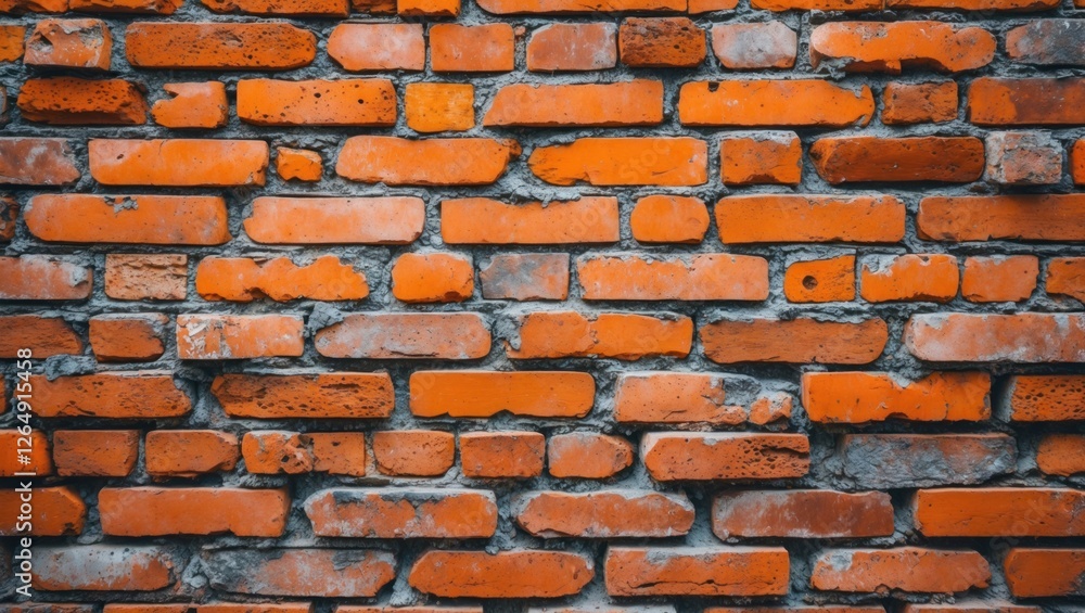 Poster Red brick wall texture with visible mortar and irregularities suitable for background design and architectural projects Copy Space