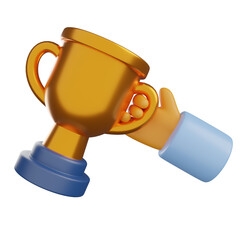 3D Holding Trophy Icon