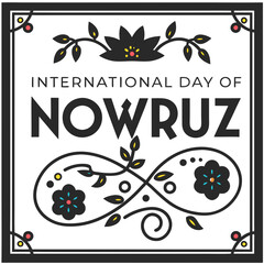 INTERNATIONAL DAY OF NOWRUZ silhouette vector illustration