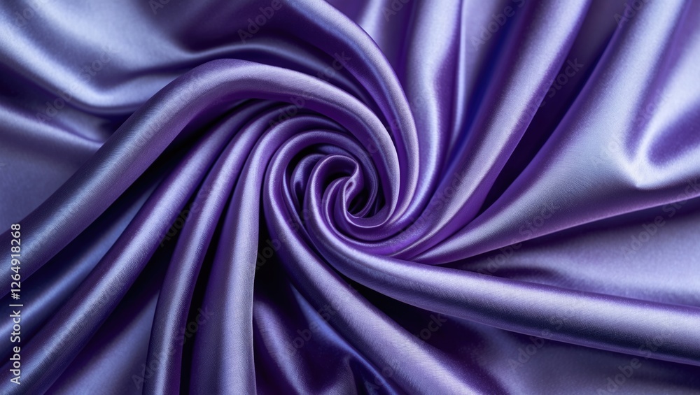Poster Purple satin fabric texture with swirling pattern and smooth surface ideal for backgrounds and textile design Copy Space