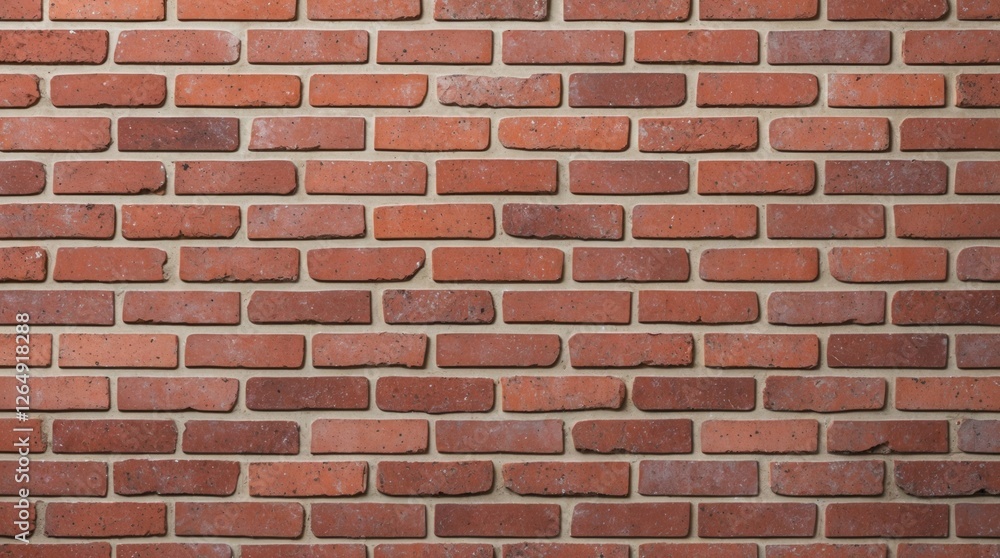 Aufkleber Red brick wall texture with uniform pattern and varied hues of red and brown providing a rustic appearance suitable for backgrounds. Copy Space