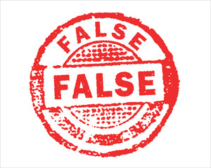 False red grunge stamp, sale vintage rubber badge template isolated vector icon.