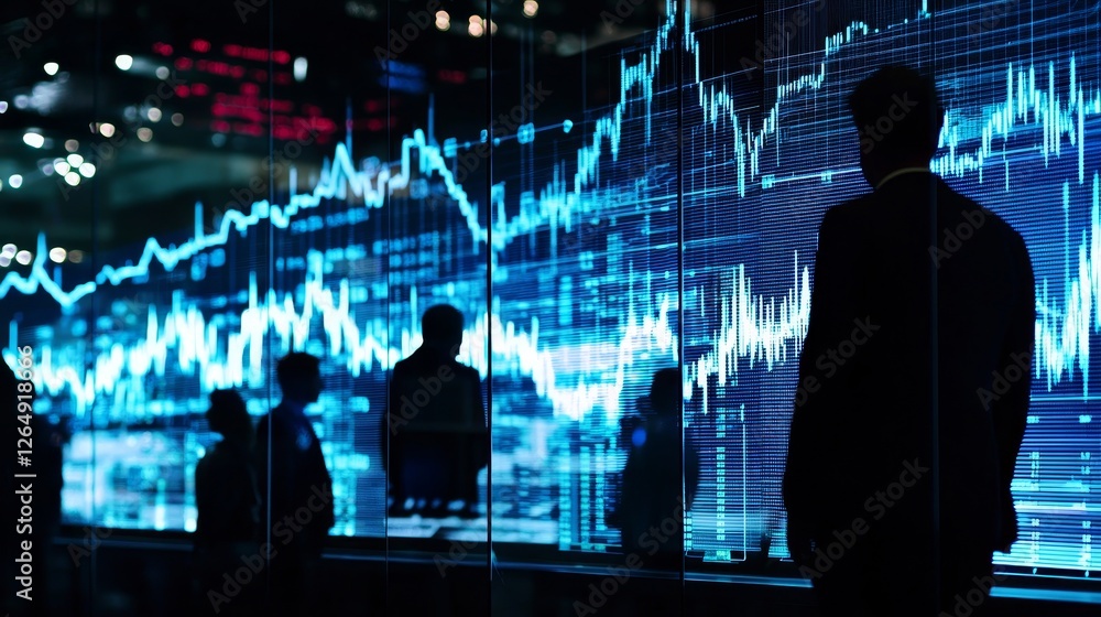Poster artistic representation of business success with graph visualization
