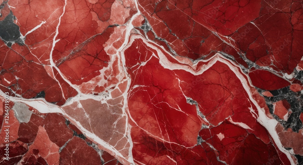 Poster red marble stone texture with white veins suitable for backgrounds and surfaces copy space