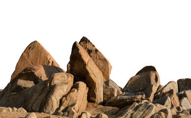 Rock Stone,Natural brown stones boulder isolated,Chunk Rock sea with rough surface texture,Group of Nature Stones cliff mountain design element for landscape
