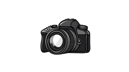 Hand-Drawn Illustration of a Classic DSLR Camera AI Generated