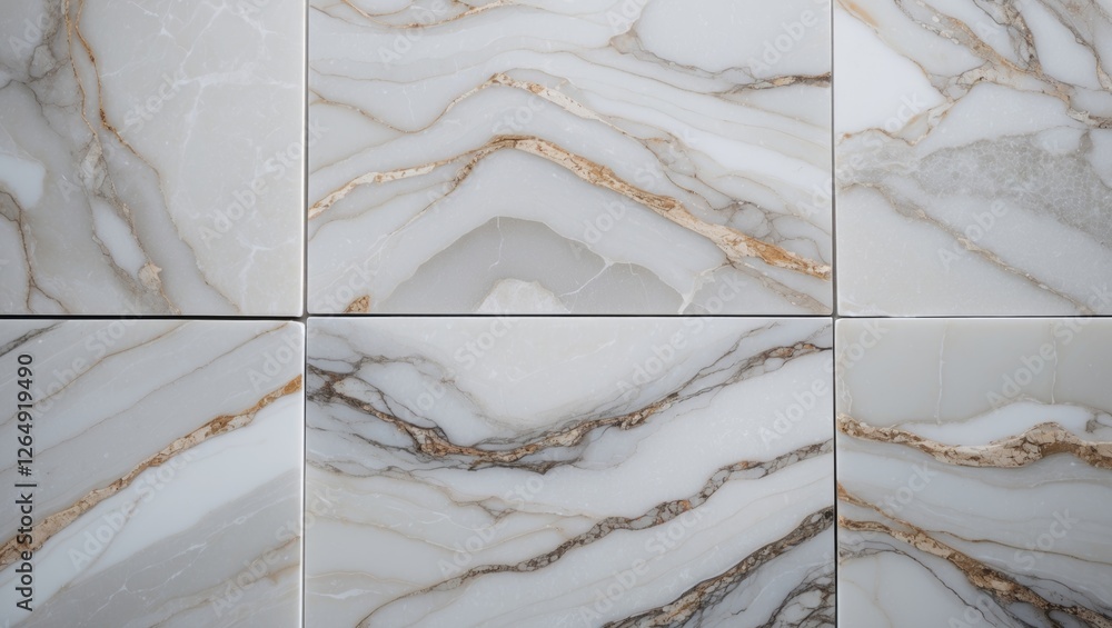 Poster modern marble tile background with elegant gray and white patterns featuring gold veining suitable f
