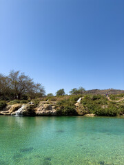 Wadi Darbat waterfalls in the Dhofar region, Salalah, Southern Oman