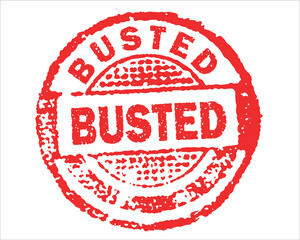 Busted red grunge stamp, sale vintage rubber badge template isolated vector icon.