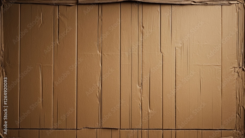 Aufkleber Brown recycled cardboard texture with visible creases and folds, ideal for background usage and packaging concepts, Copy Space