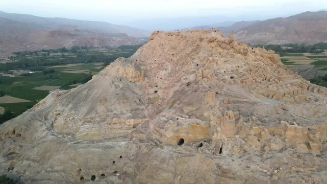 Drone footage from The Bamyan caves are historical and ancient caves located in the Bamyan province of Afghanistan. January 12, ?2022